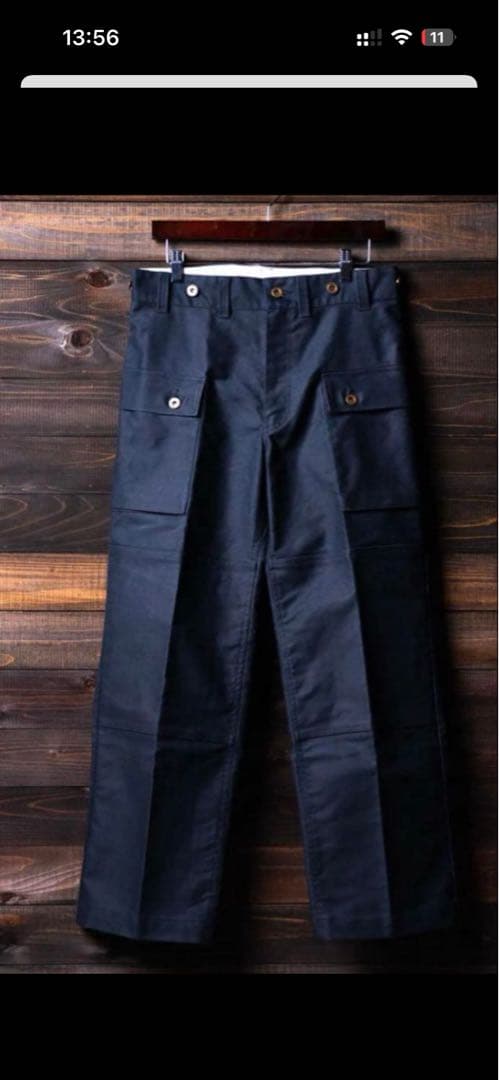 パンツ pablo vinci Oiled chino pants NAVY M