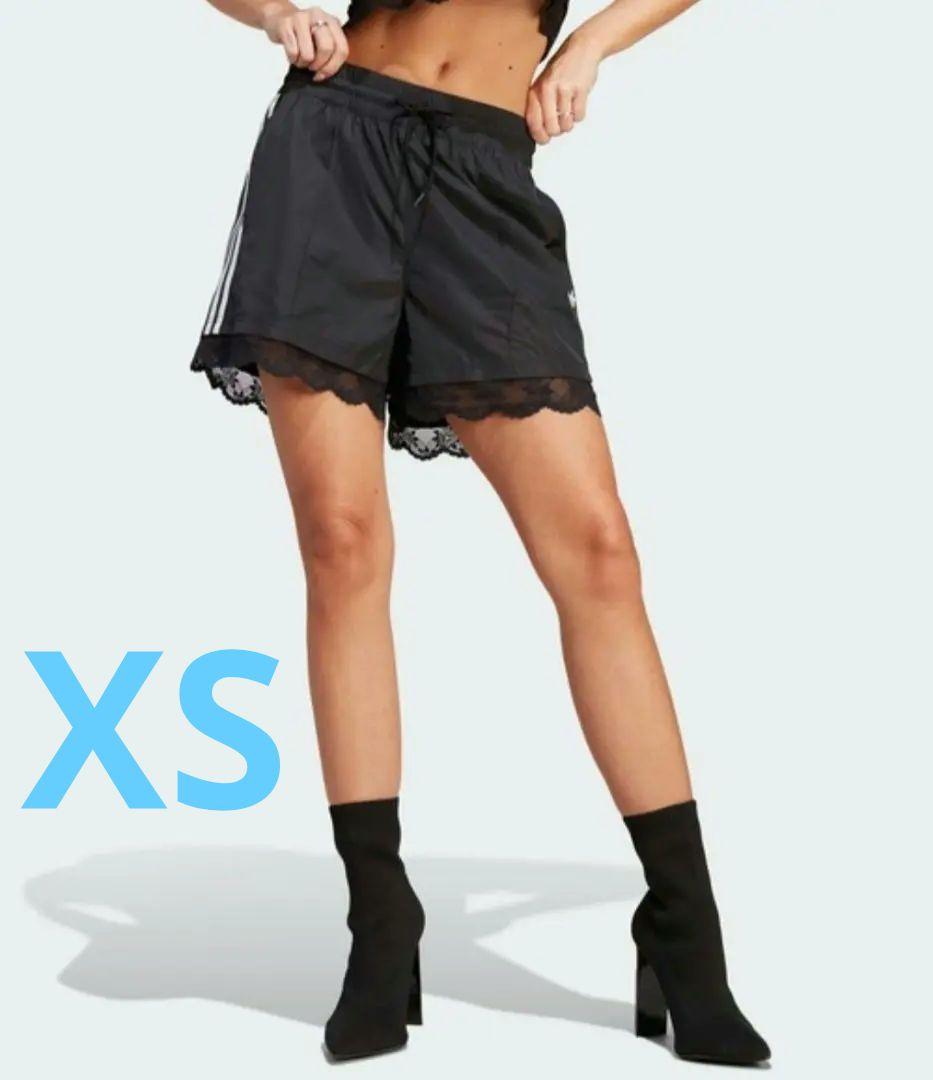 新品　レース トリム スリーストライプス ショーツ ショートパンツ　XS