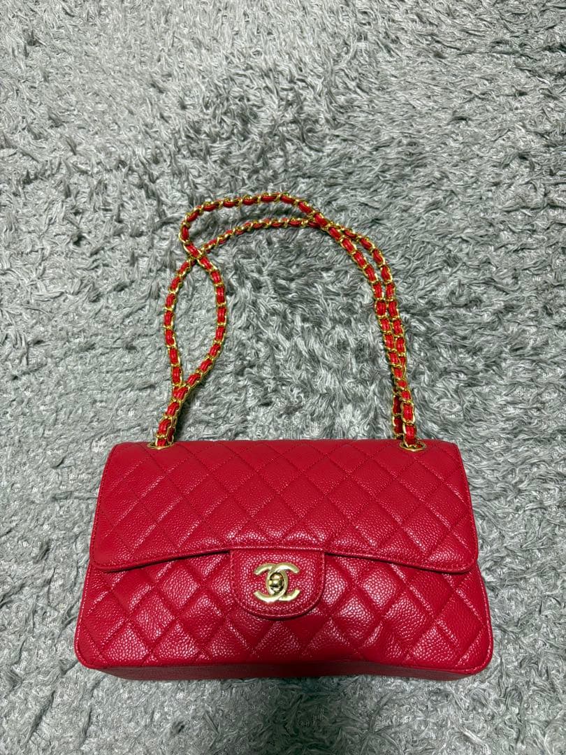 ⑧シャネル　レッド　チェーンバッグ　ノベルティ