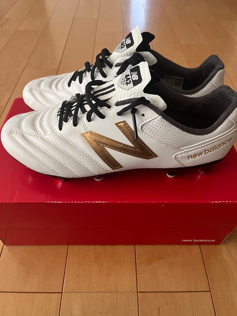 New Balance 442 ホワイト/ゴールド スパイクシューズ26.5