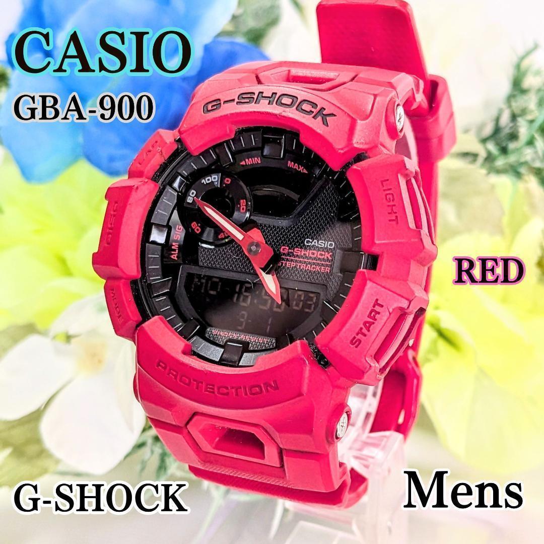 良品 CASIOカシオ メンズ腕時計レッドG-SHOCKスマホ連動 箱付き存在感