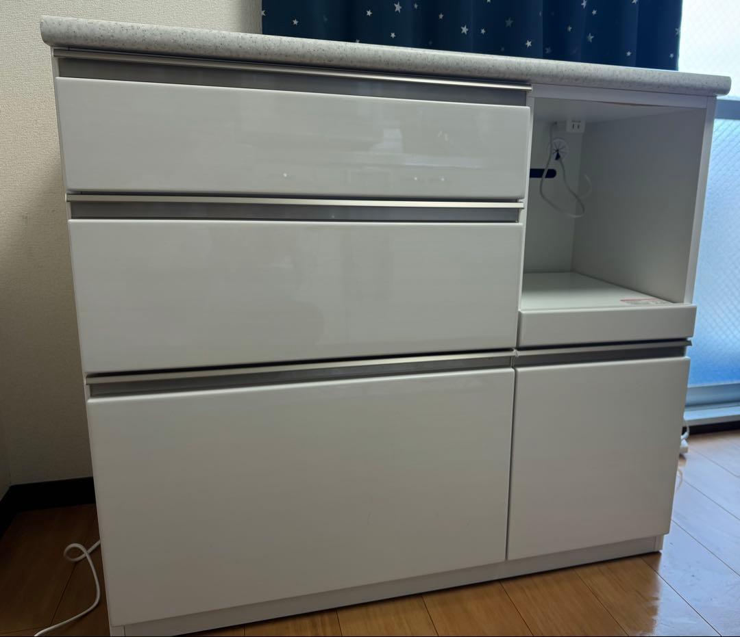 ニトリ　キッチンカウンター　アルミナ2 100CT WH