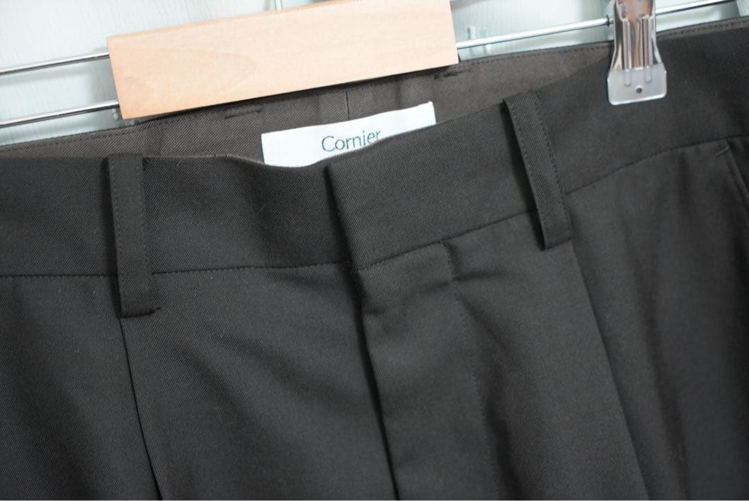 パンツ cornier Super130's WORSTED WOOL SLACKS