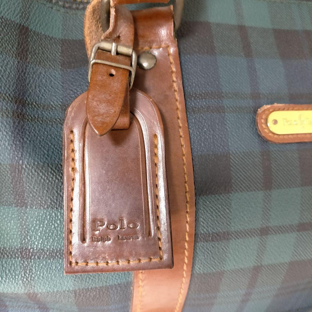 けん希少ポロラルフローレン ボストンバッグ　2way PVC レザー大容量