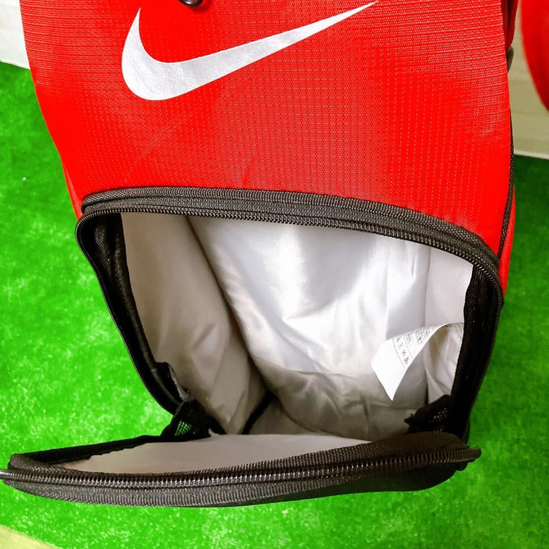 NIKE ゴルフキャディバッグ 9.0型 5分割 レッド 軽量 ポリエステル