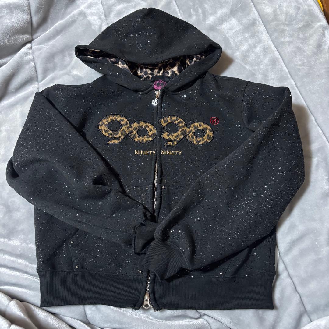 トップス 9090 girl OG Logo Glitter Zip Hoodie