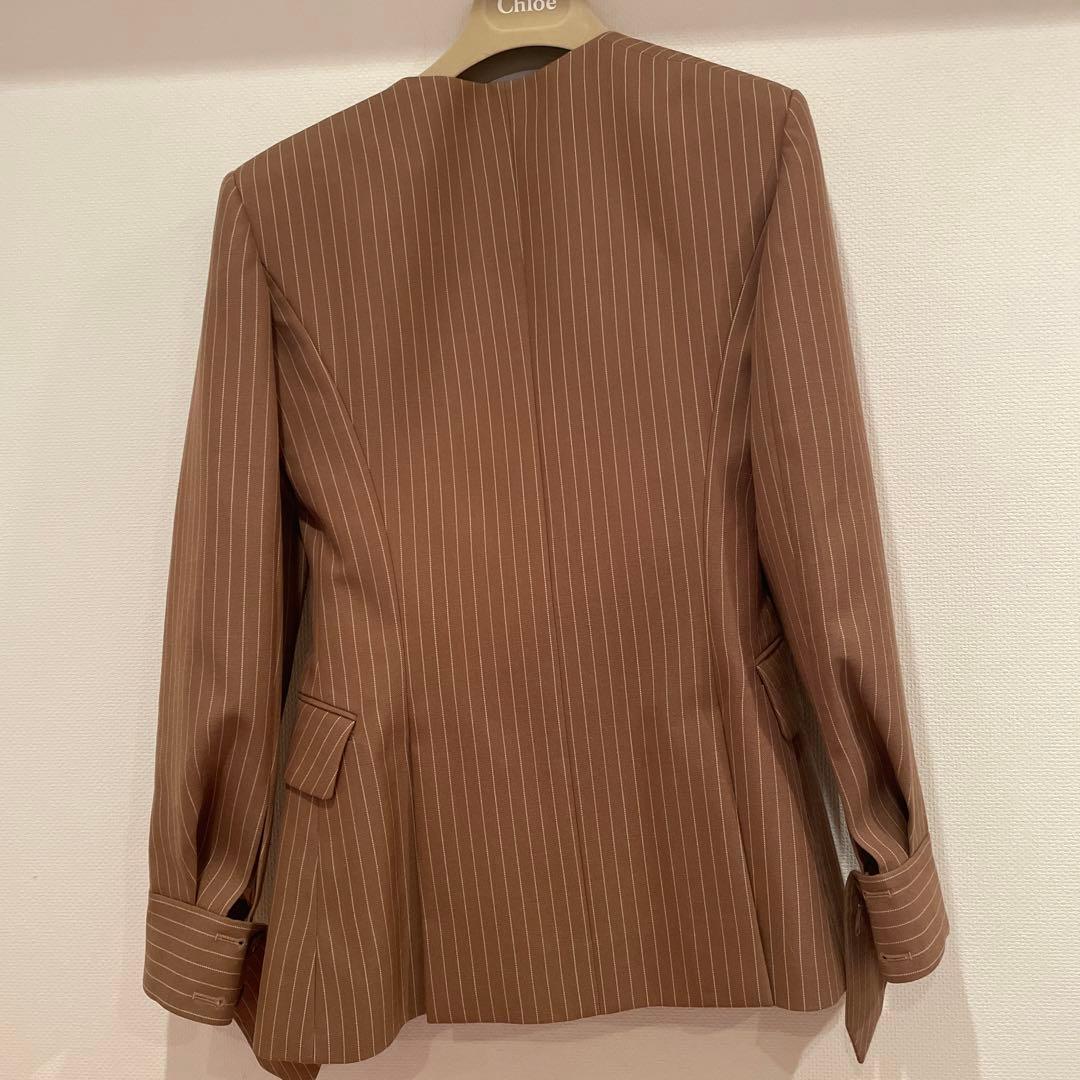 Chloe（クロエ）襟なしストライプウールジャケット未使用