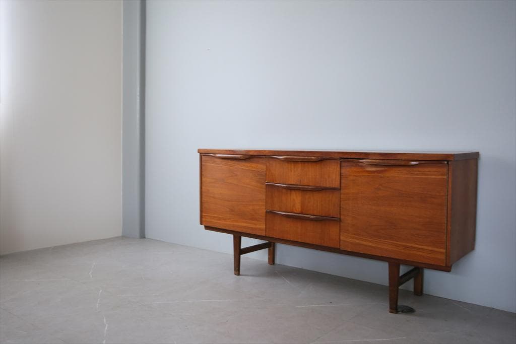 英国アンティークチーク古木サイドボード/木製机/テレビ台キャビネット92-246