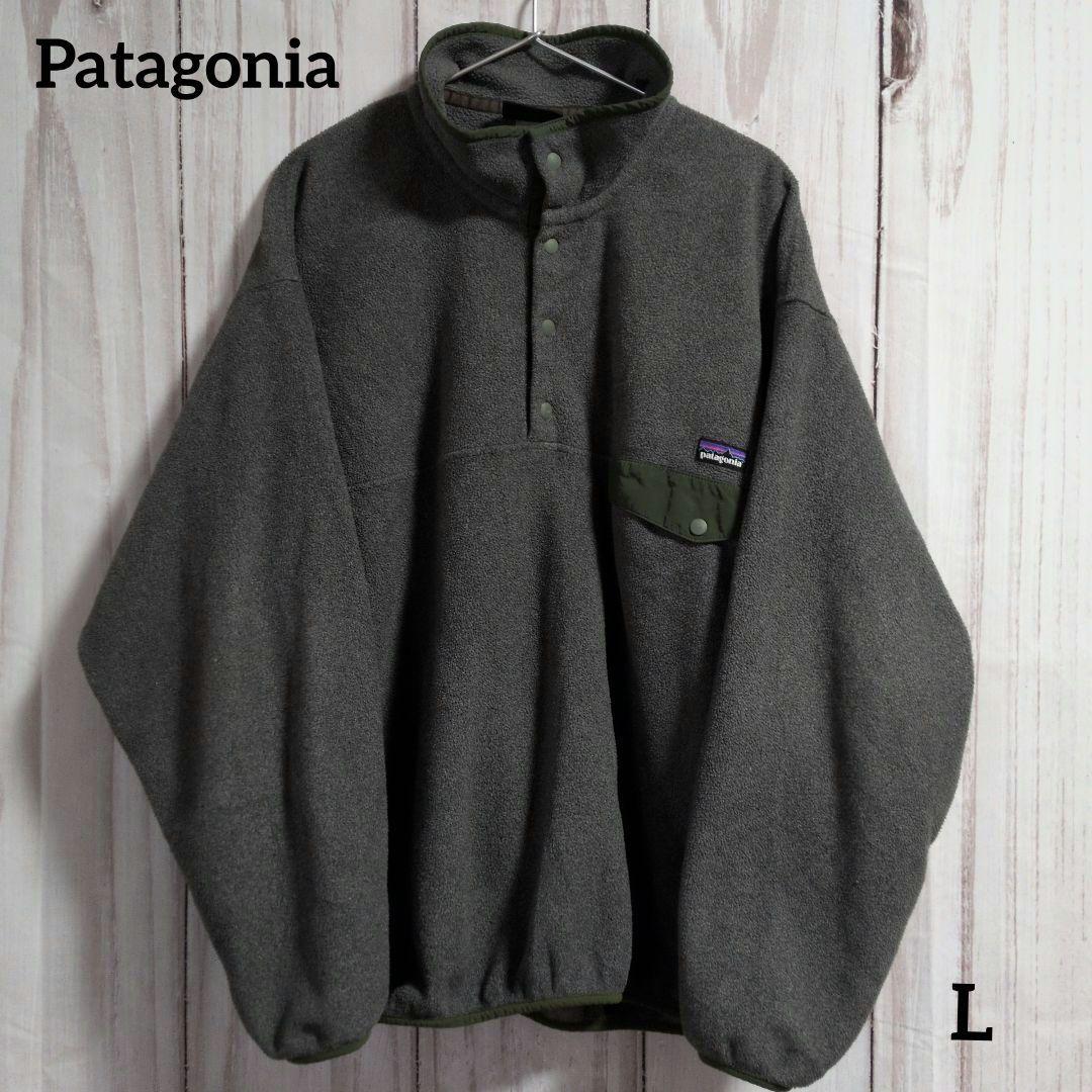 patagonia パタゴニア　ハーフボタンフリース　シンチラ　ワンポイントロゴ