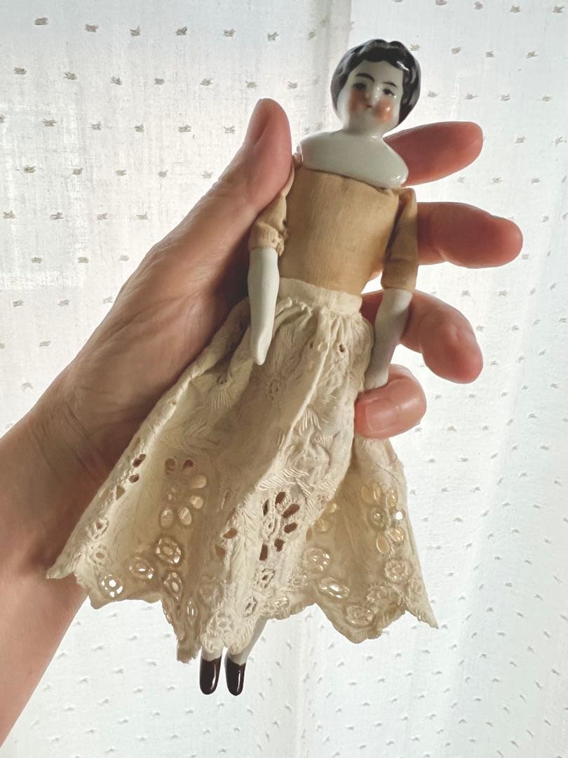 限定価格！チャイナヘッドドール　ドイツ　アンティーク　レース　20センチ