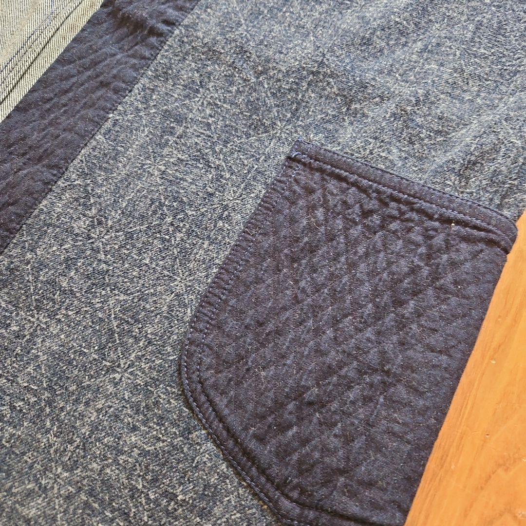 ハ*ー様 FDMTL 野良着 羽織り 刺し子調 インディゴ 藍染