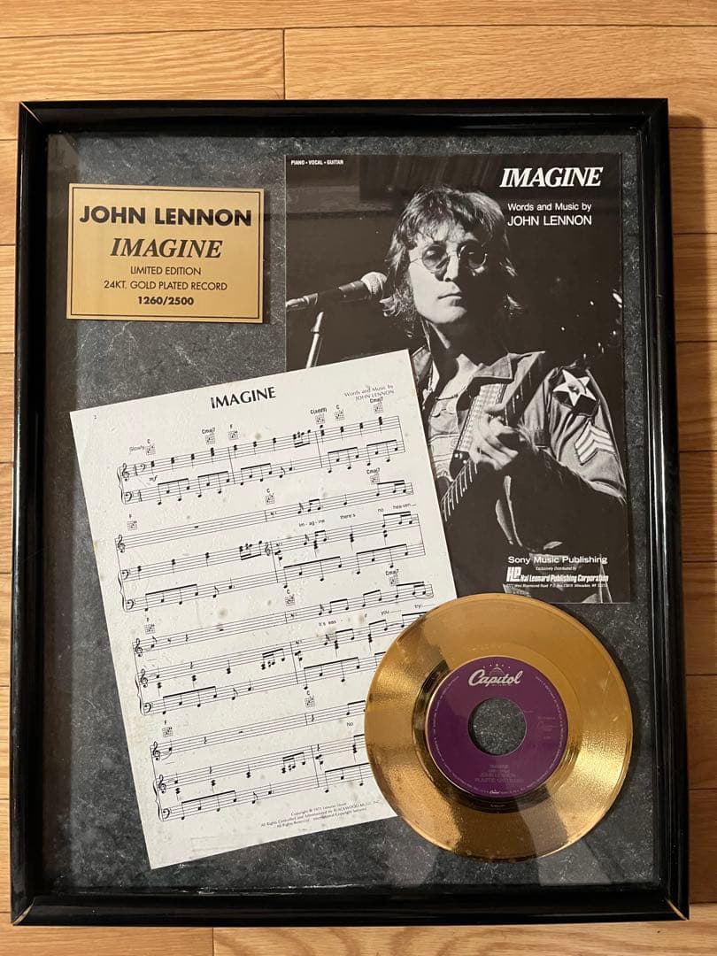 貴重 ジョンレノン イマジン ゴールドディスク レコード24KT GOLD 楽譜