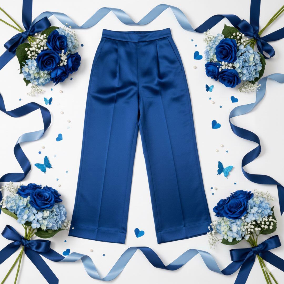 BLAMINK リネンシルク バックギャザー ストレートパンツ 38