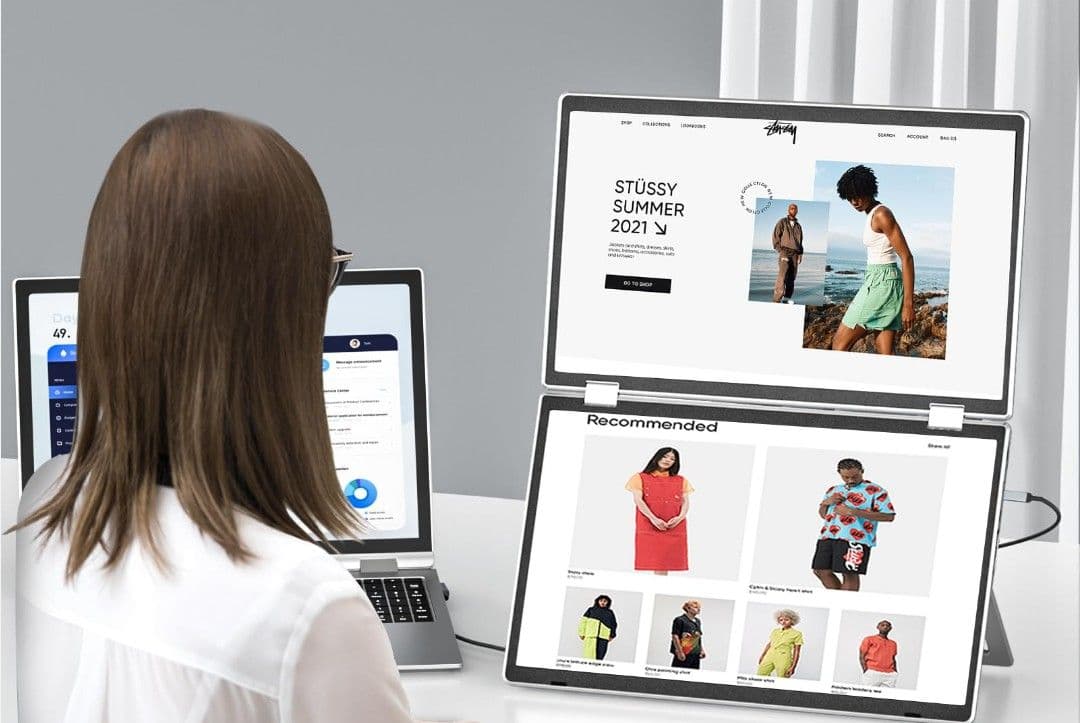 KEFEYA デュアルモニター シルバー 本体