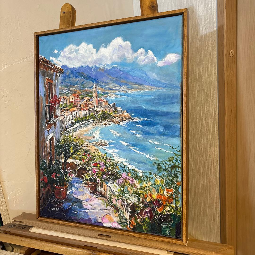 夏た〜海景色。40＊50绘框つき