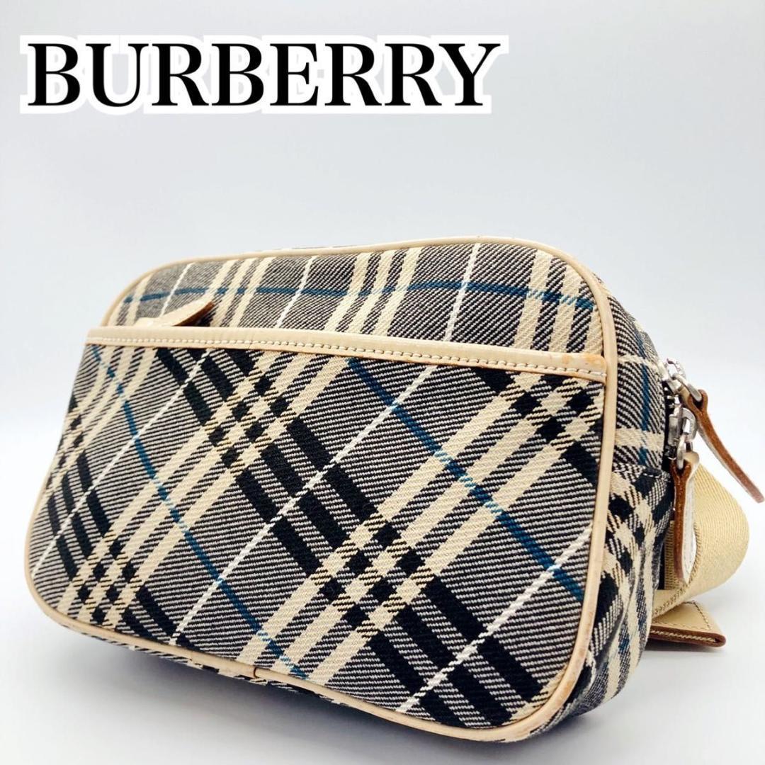 バーバリーブルーレーベル チェック柄 ボディバッグ ウエストポーチ ユニセックス