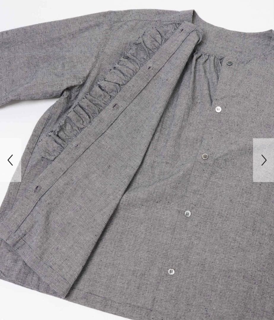 【新品タグ付き】かぐれ コットンシルク フリルブラウス チェック