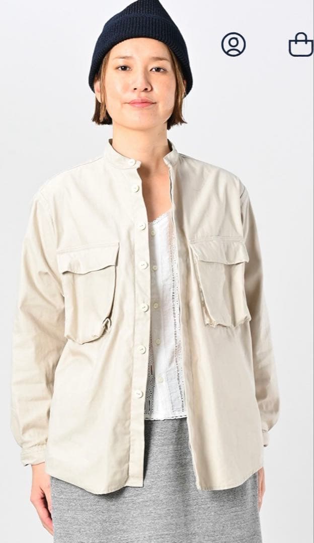 【新品未使用】45R 薄バックサテンの908ニームシャツ