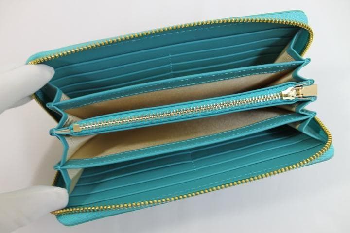 【専用】クロコダイル 財布 本物 シャイニング加工 ラウンド ターコイズブルー