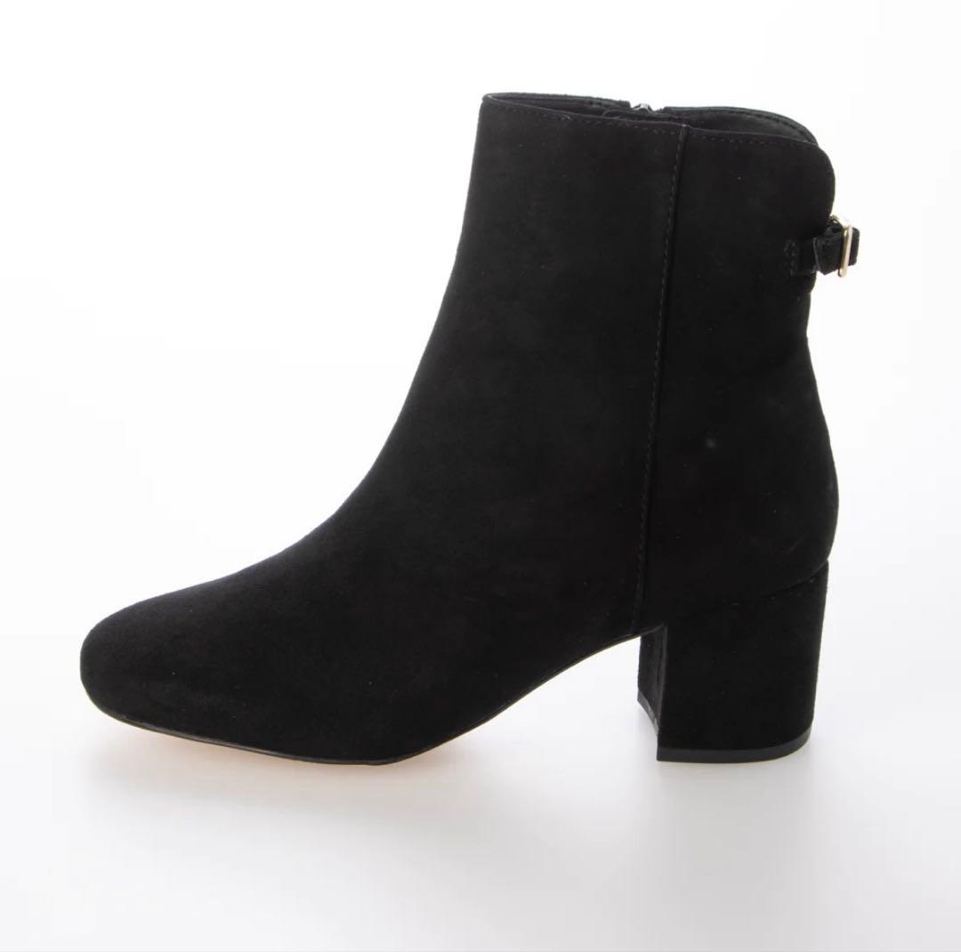 新品未使用　コールハーン　スウェードショートブーツ　ブラック　24.5㎝