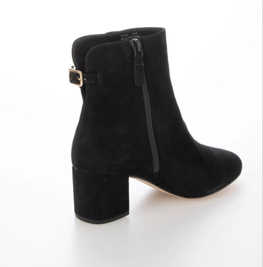 新品未使用　コールハーン　スウェードショートブーツ　ブラック　24.5㎝