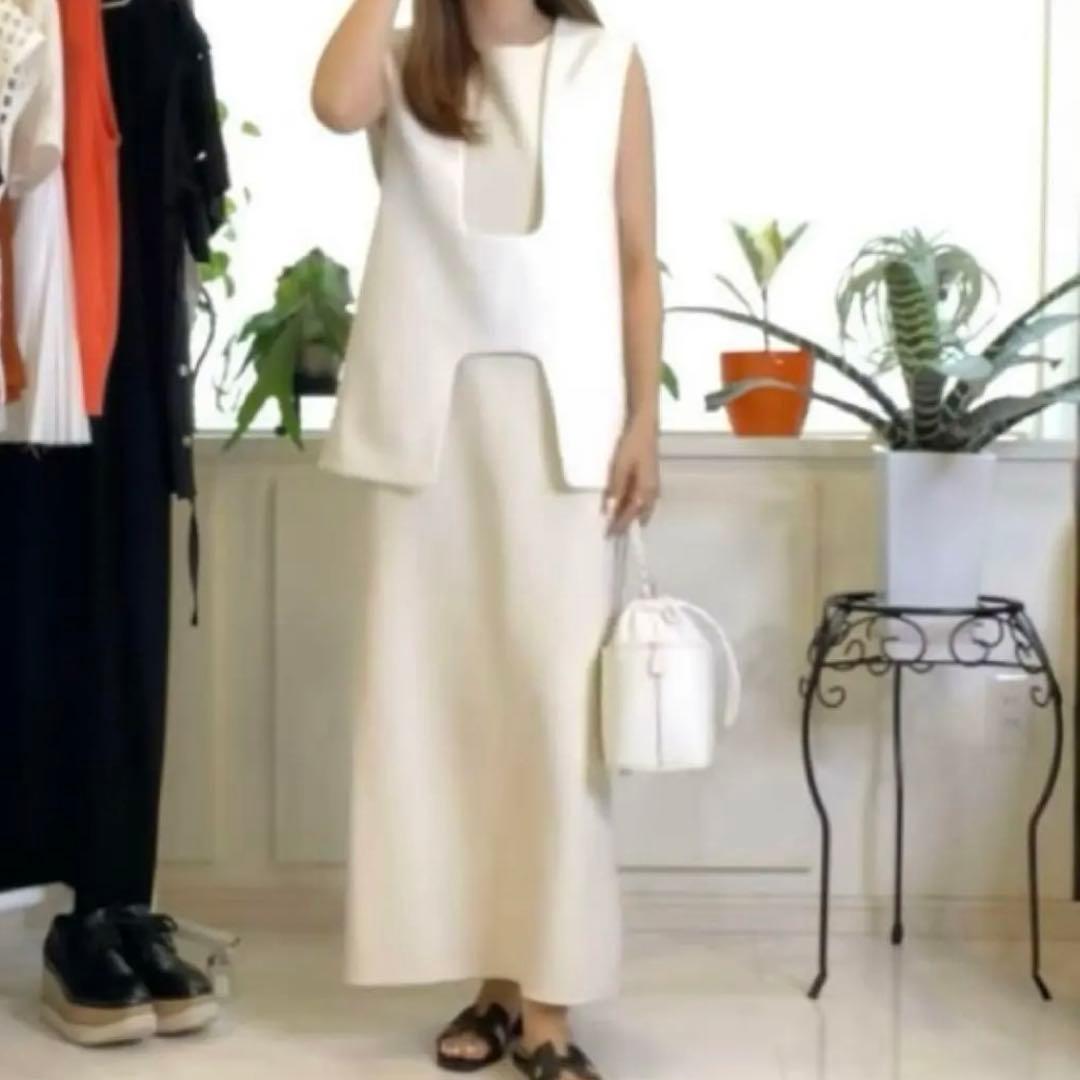 ま*ろ様 ENFOLD エンフォルド 21AW ダブルクロスベスト　ホワイト 3