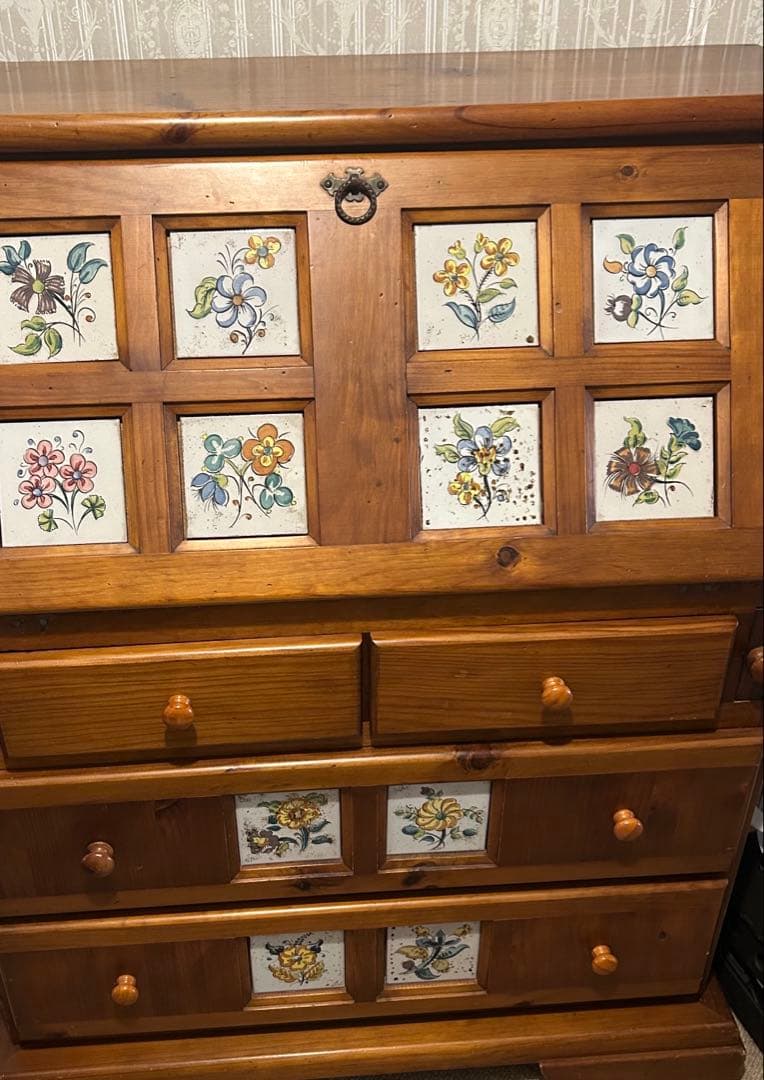 希少廃盤品　スペインタイル　ライティングビューロ　カントリー　バレンシアパイン