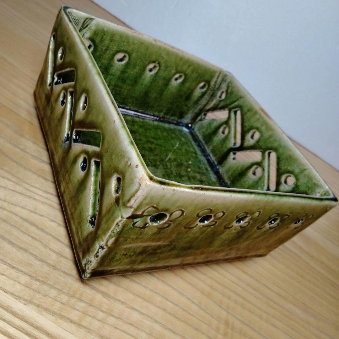 ☆ 玉置保夫 織部焼 菓子器