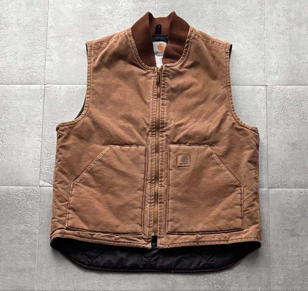 カーハート　ダックベスト　ブラウン　V02 BRN Mサイズ　フェード