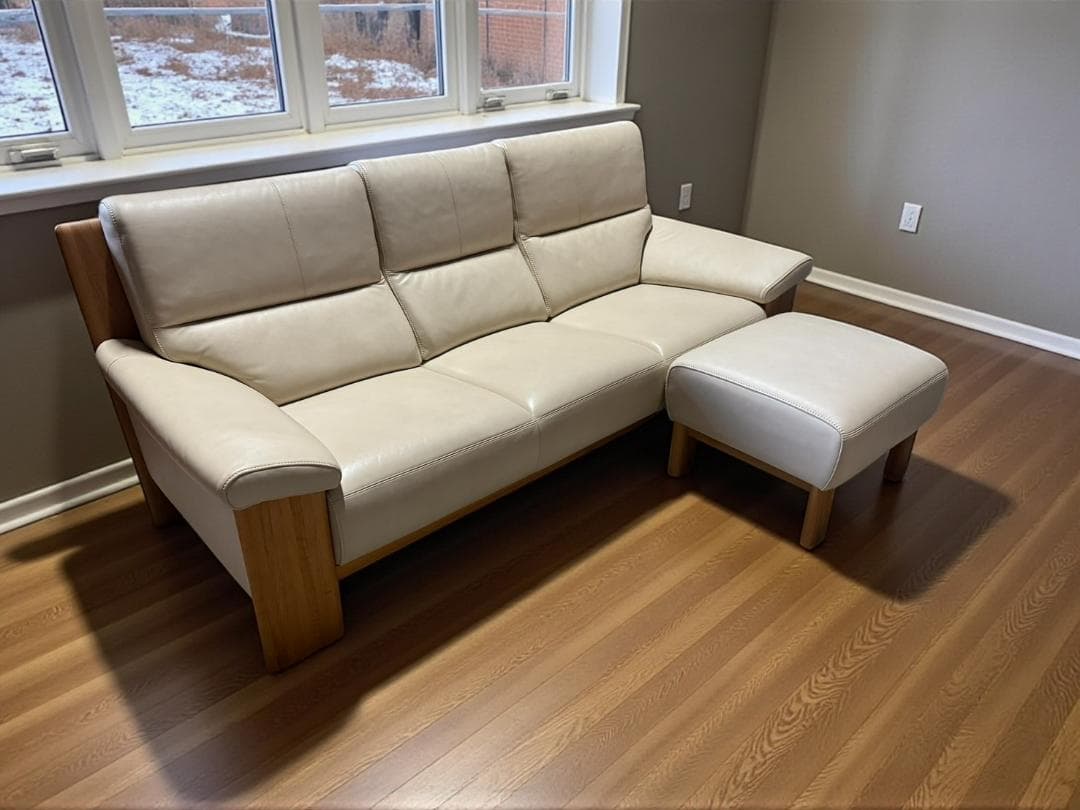 ◻karimoku カリモク オットマンのみ 本革張り ZU4856