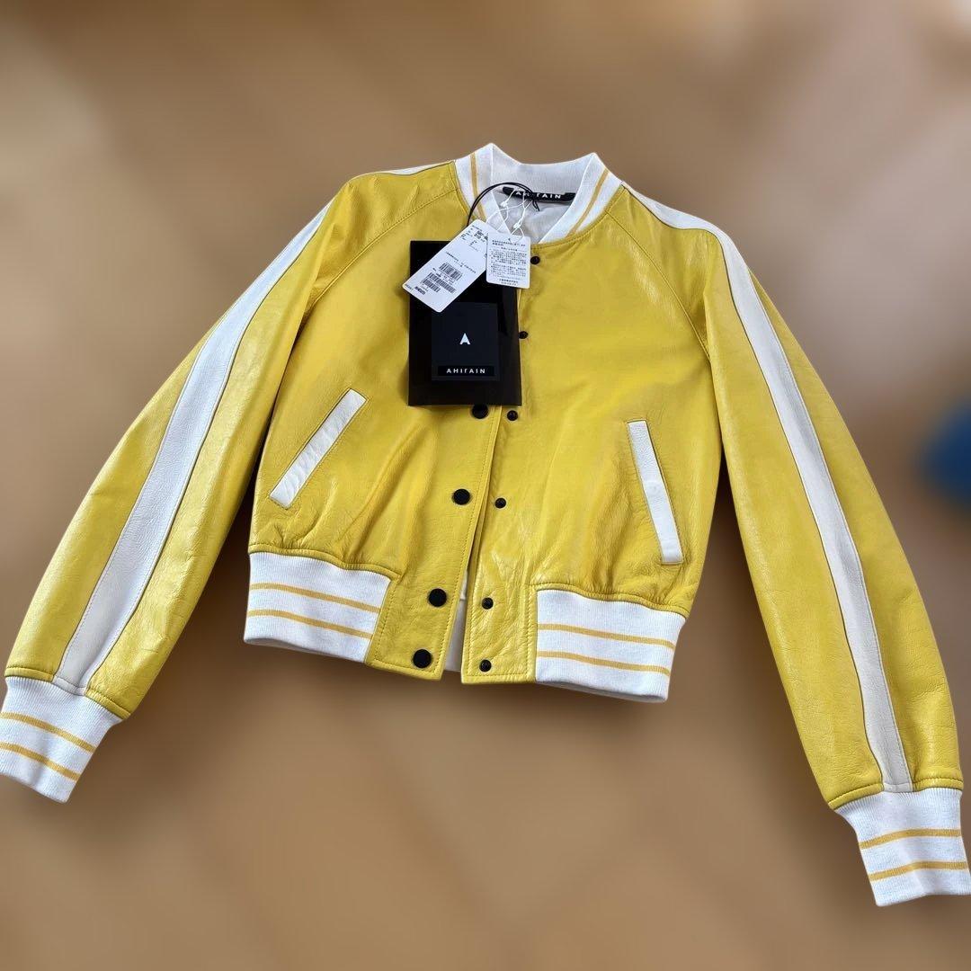 AHIRAIN イエロー　本革　ジャケット