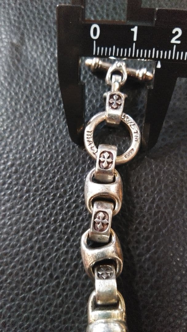 SILVER925 ビルウォールレザー　タイプスカルウォレットハンガー　44g