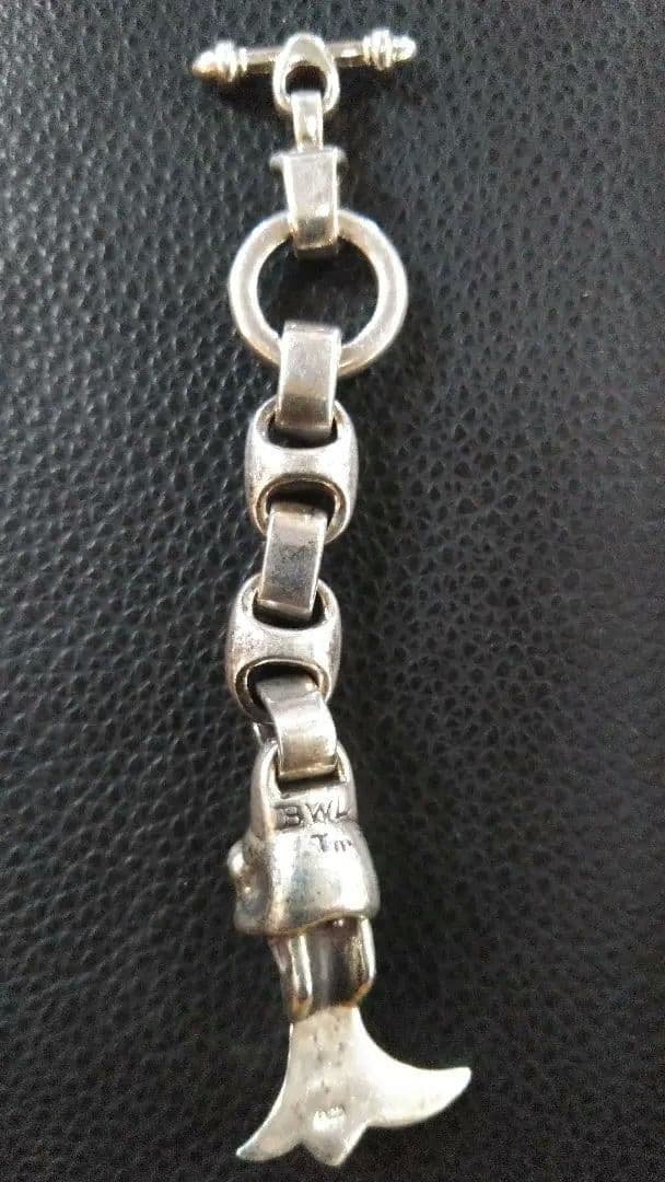 SILVER925 ビルウォールレザー　タイプスカルウォレットハンガー　44g