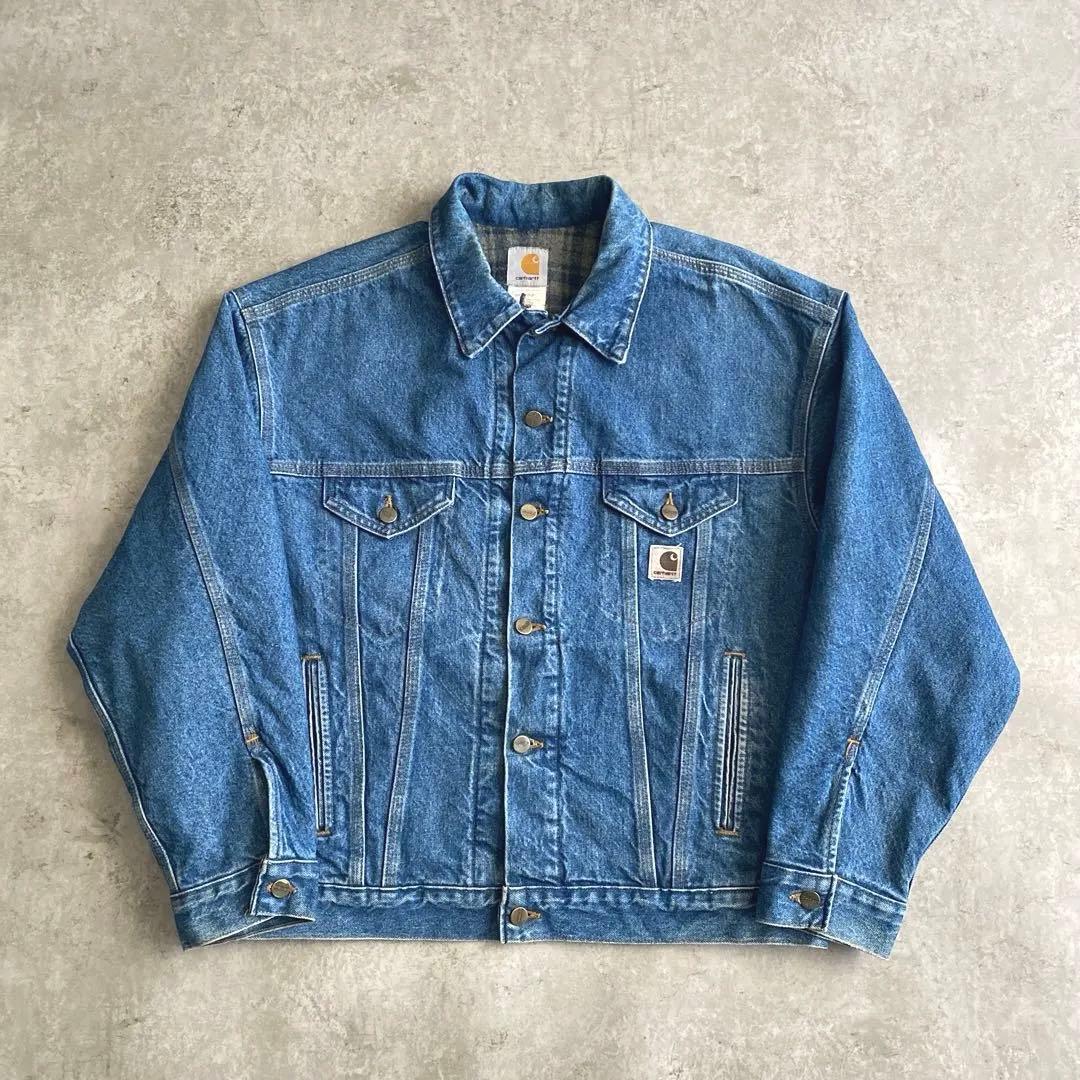 カーハート デニム トラッカー ジャケット USA製 L