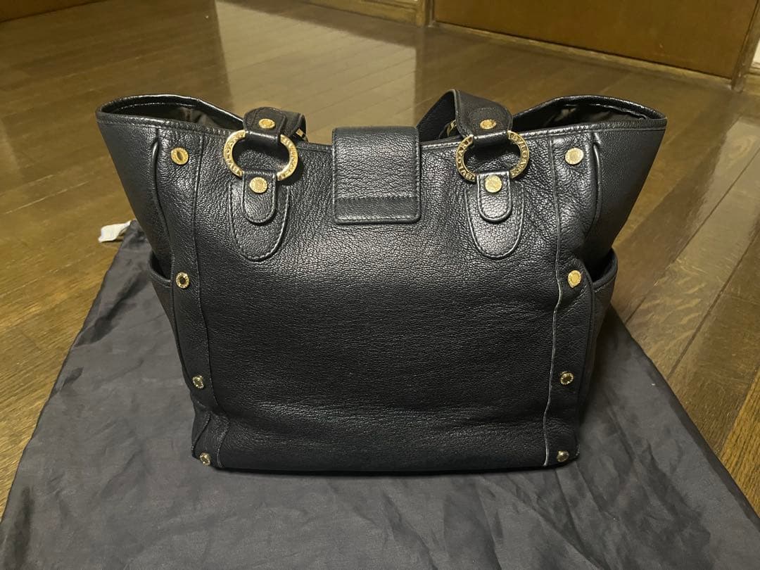 BVLGARI ブラックレザー ハンドバッグ