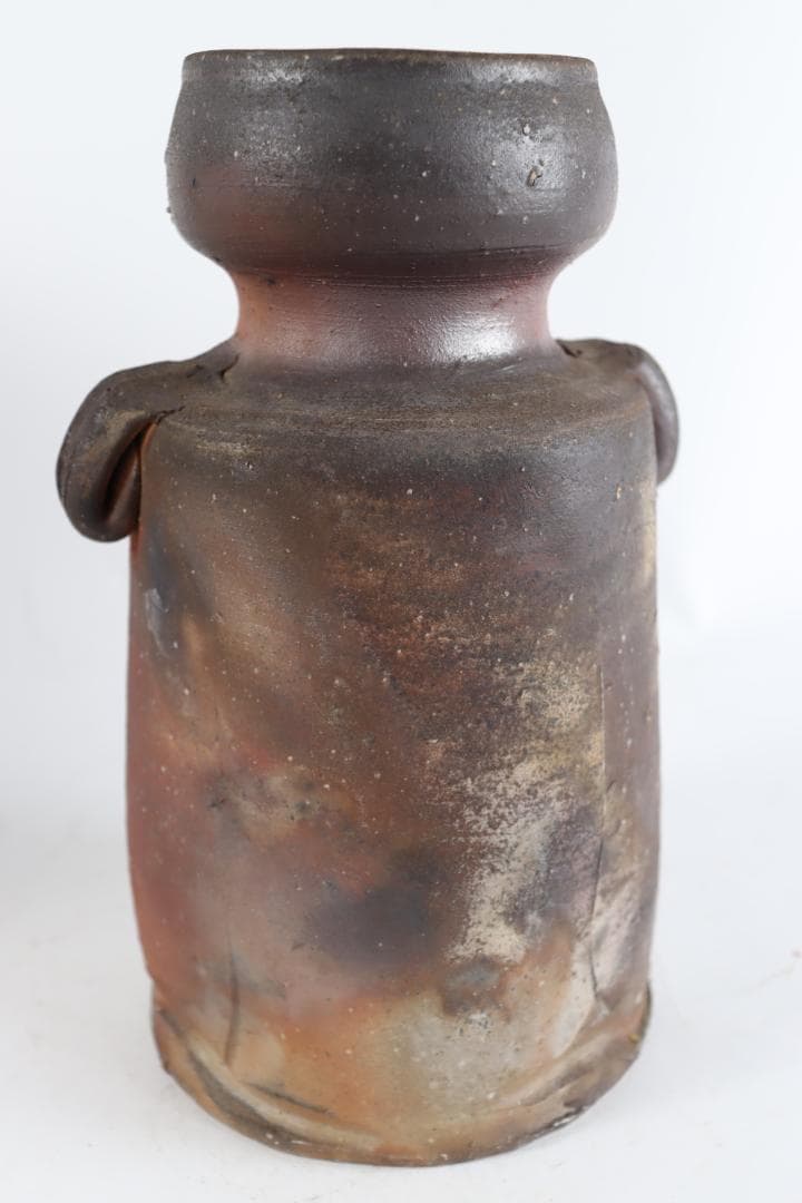 備前 人間国宝 伊勢崎淳 耳付 花生 共箱