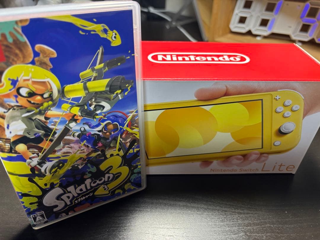 スイッチライトイエロー 本体 箱付き＋スプラ3 32GB SDカード付き