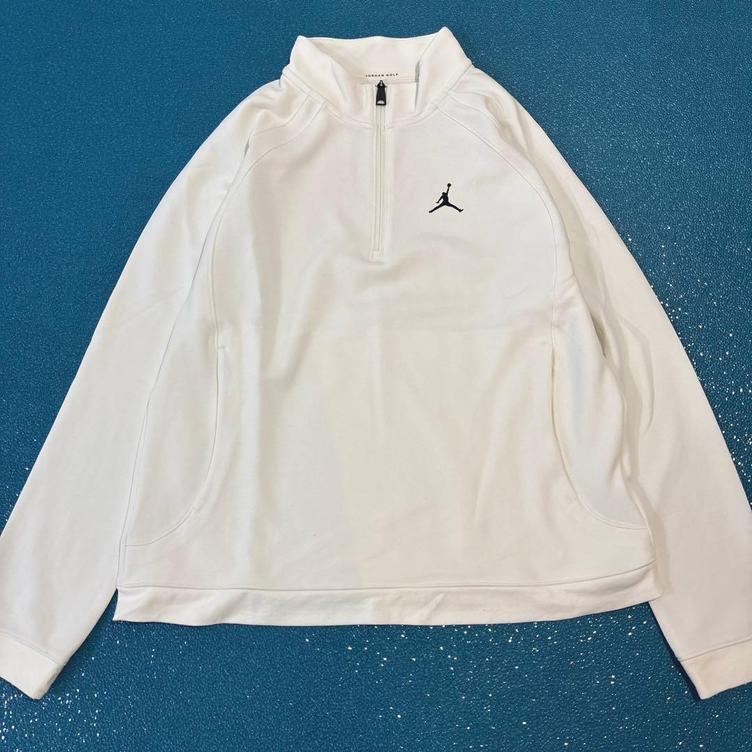 【美品/24年モデル/2XL】ジョーダンゴルフ　ハーフジップ　カットソー　白