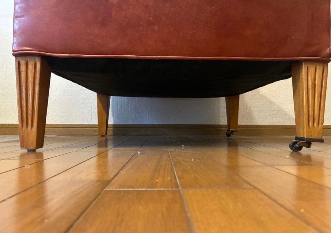 センチュリーソファ　オールド　アンティーク　レザー　ブラウン 本革