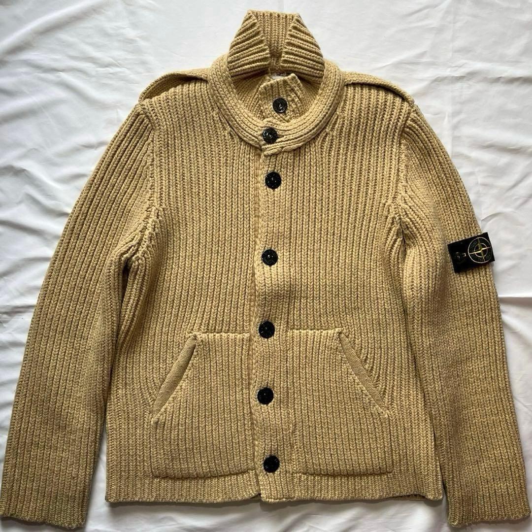 07AW STONE  ボタン ニット Lサイズ ベージュ 美品