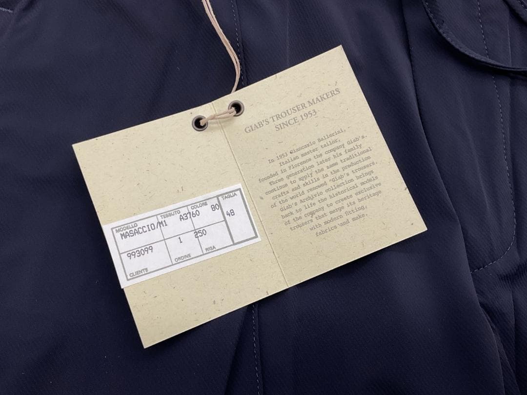 新品 giab's ARCHIVIO 永久クリースストレッチスラックスパンツ48