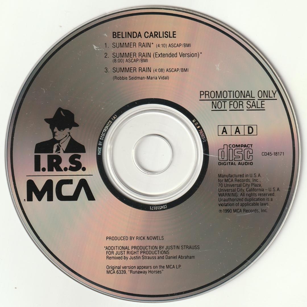 ベリンダ・カーライル　Summer Rain (3 Versions)　貴重CD