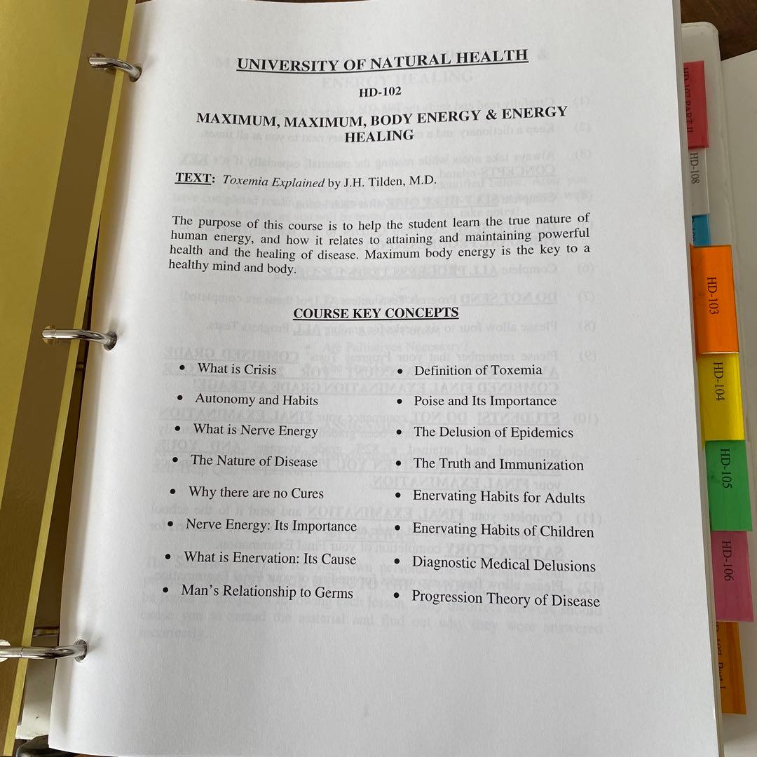 University of Natural Health テキストブック
