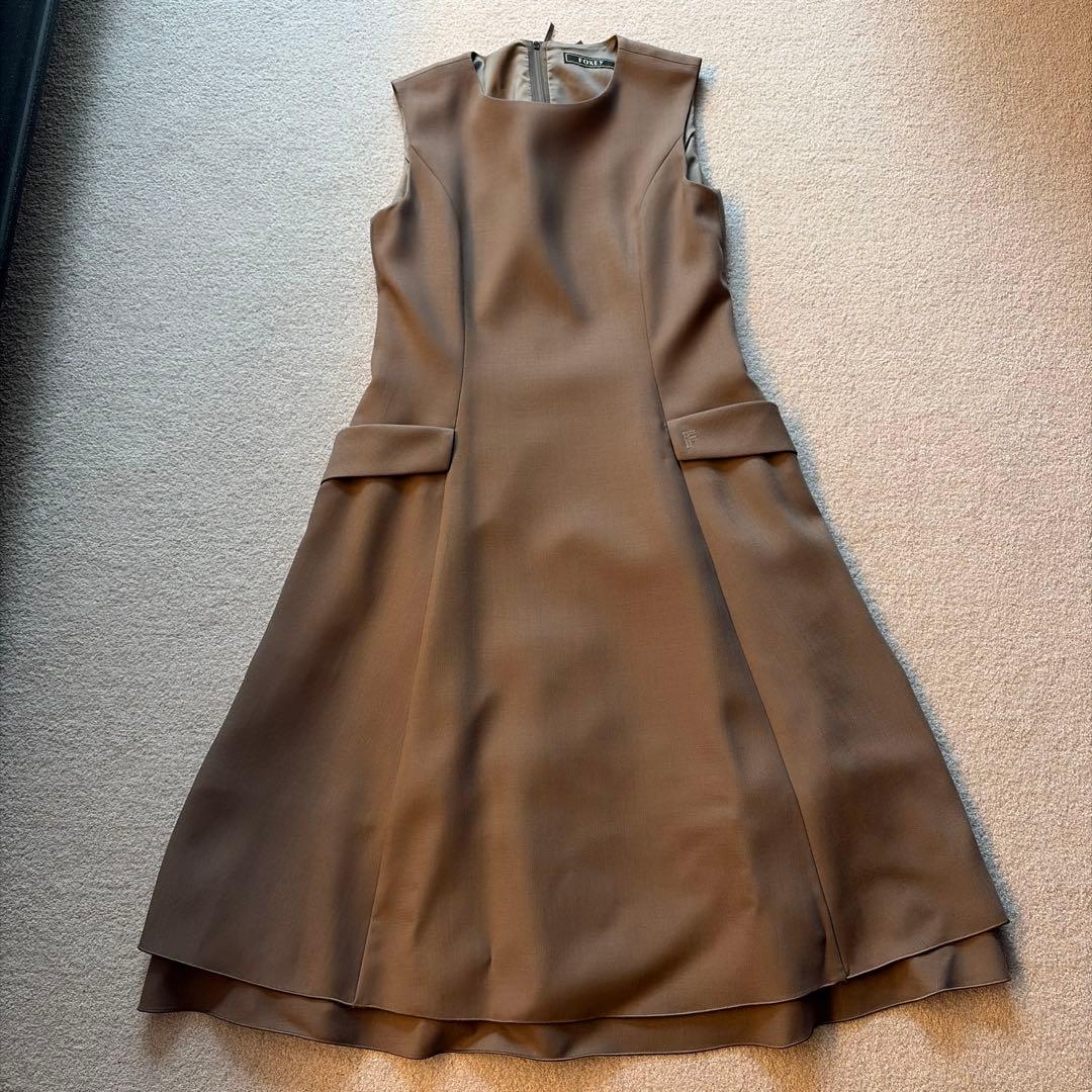 FOXEY ノースリーブブラウンワンピース