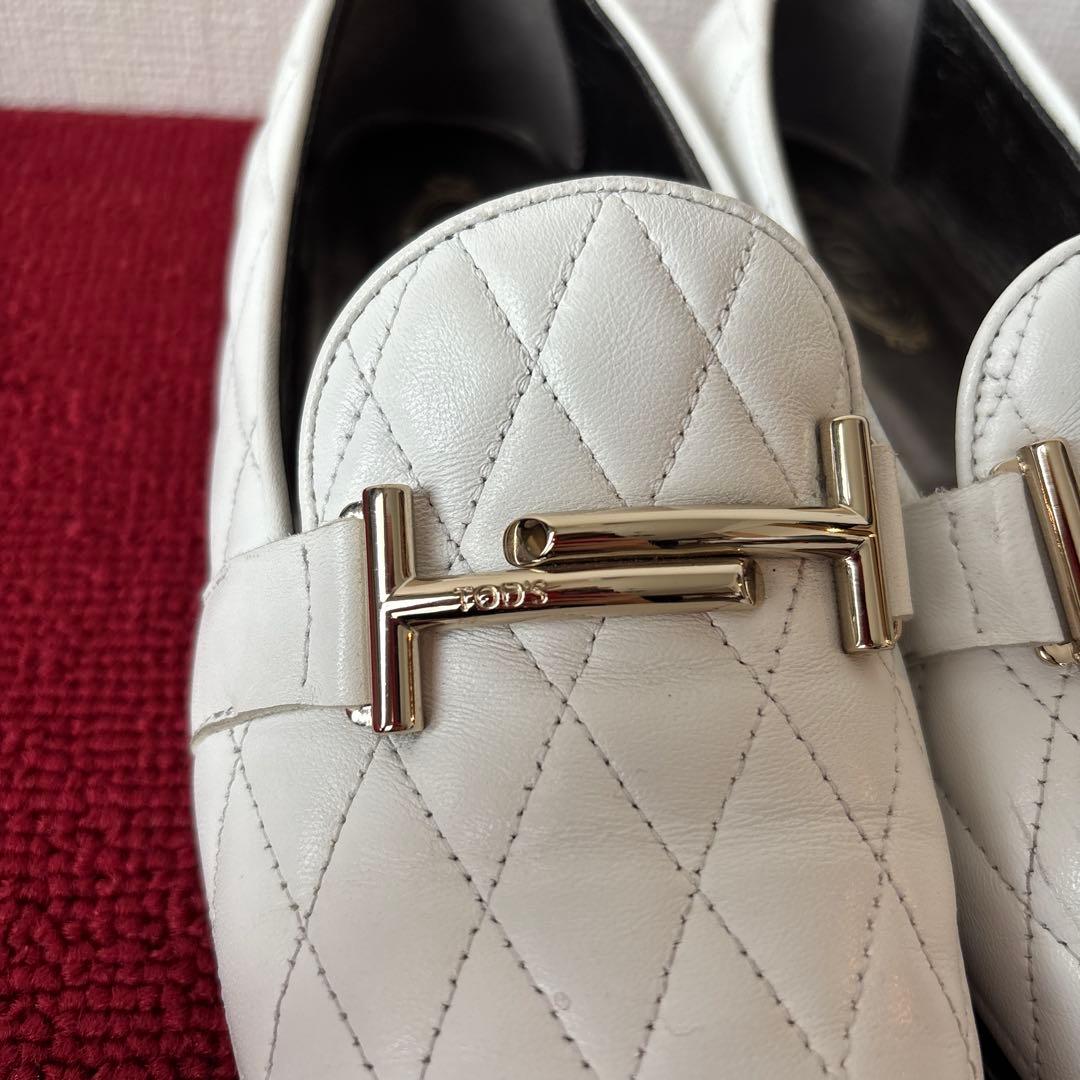 美品‼️✨【TOD’S】トッズ ホワイト ローファー 革靴