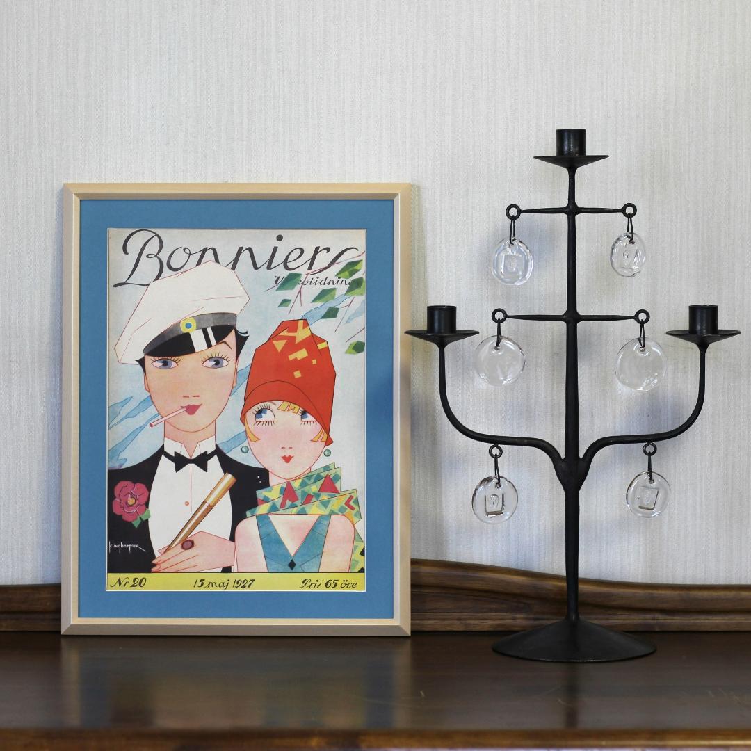 アンティークポスター 100年前 北欧スウェーデン アートイラスト ヴィンテージ