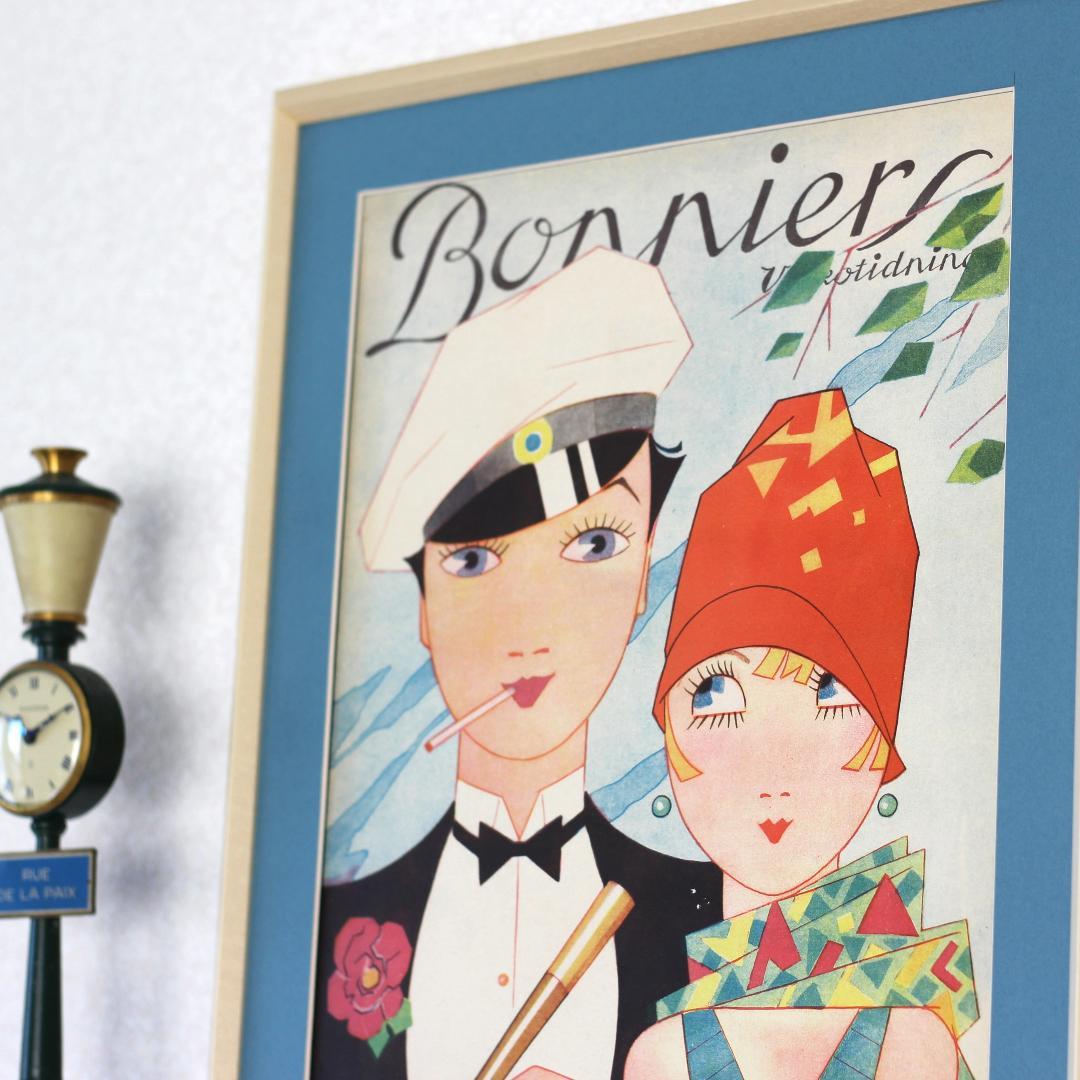 アンティークポスター 100年前 北欧スウェーデン アートイラスト ヴィンテージ