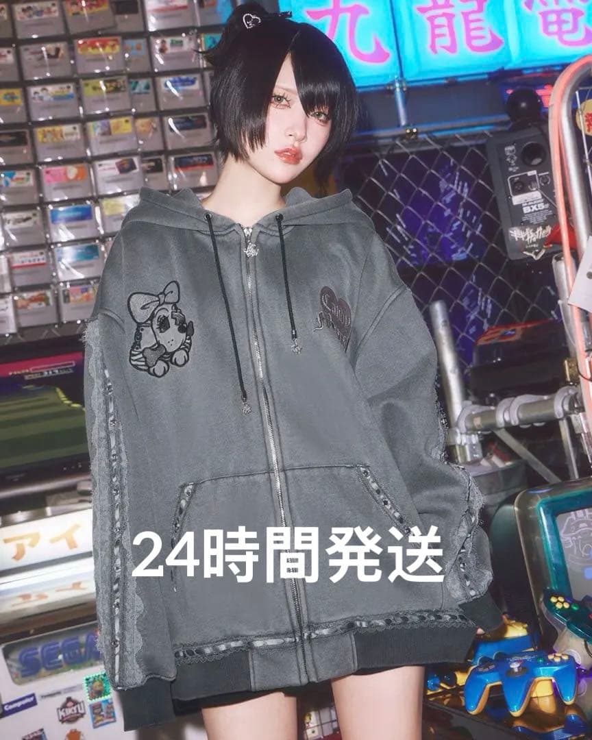 新品未開封　ミシェルマカロン　ガルフィーコラボBIGパーカー　グレー　即完売